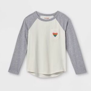 💗 Cat & Jack | Long-Sleeve Raglan Tee for Girls | M (7-8)